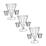 Mipcase 3 Piezas Soporte para Patatas Fritas de Hierro para Aperitivos de Diseño Ligero y Práctico para Cocina y Restaurantes