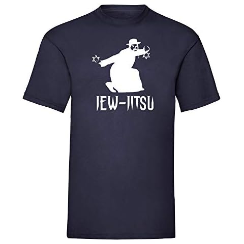 White Print - Jew Jitsu - Jiu Jitsu Funny Mens T-Shirt Cover