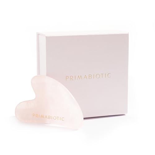 Piedra Gua Sha – Primabiotic Gua Sha de Cuarzo Rosa | Accesorio de Belleza | Masajeador Facial | Herramienta Natural para el Cuidado de la Piel y Anti-Edad | Ideal como Regalo para Mujeres
