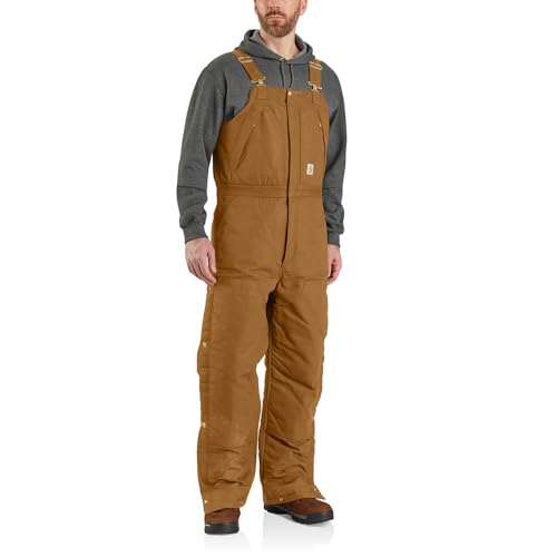 Carhartt Men's Loose Fit Firm Duck Insulated Biberall, Carhartt Brown, 4X-Large Tall by Carhartt - Used condition - US$57.16