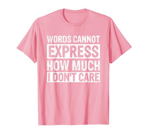 Words Cannot Express How Much I Don't Care T-Shirt, Men, Pink, XX-Large