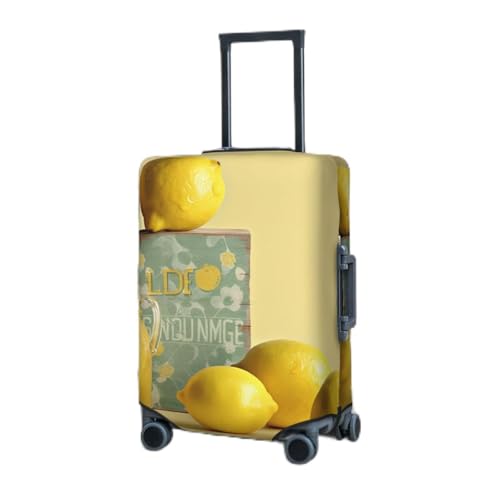 Luggage Cover Elastic Washable Suitcase Protector Lemon Yellow Suitcase Covers for Luggage 18-32 Inch Portable Travel Luggage Covers Sleeve Dust-proof Anti-Scratch Baggage Covers