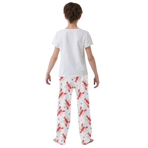 ZZXXB Lobster Starfish Boys Long Pants Soft Trousers Elastic Waist Kids Lounge Bottoms with Pockets S-XL3