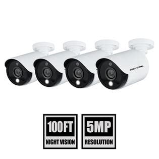 Night Owl Wired 5MP HD Indoor/Outdoor Add-on Cameras with Built-in Motion-Activated Spotlights, 100 ft. of Night Vision, 100° Wide Viewing Angle and L2 Color Boost® Technology (4-Pack)