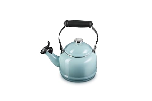 Comparison: Best Kettle For Tea 8 Le Creuset Enamel On Steel Demi Tea Kettle with Metal Finishes, 1.25 qt., Sea Salt