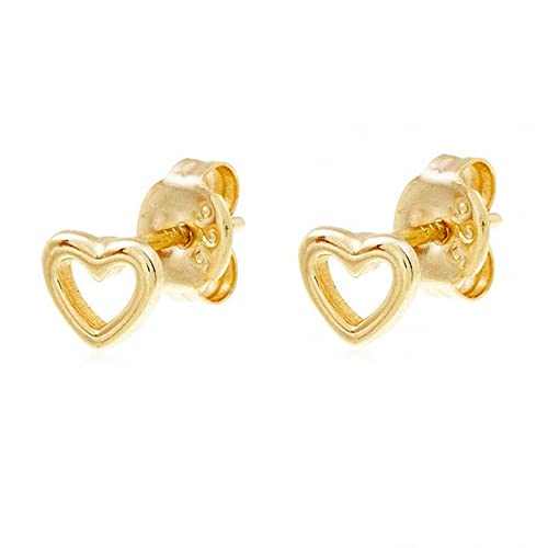 Boucles d'Oreilles Argent 925 en Formé de Cœur Ajouré pour Femme Or Cover