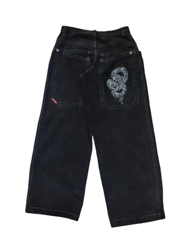 Y2K Baggy Jeans – Unisex Hip-Hop Street Style Unique Embroidered Print
