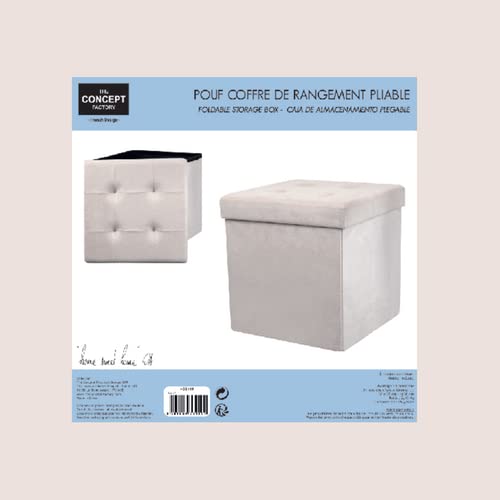 The Home Deco Factory Pouf, Poliestere, Beige