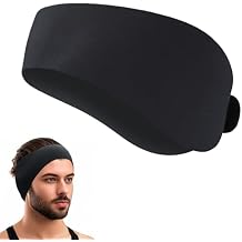 Swimming Headband for Kids Adults Adjustable Doctor Recommended Waterproof Swim Ear Band Protection to Keep Water Out and Hold Ear Plugs in-Water for Surfing,Diving,Pool,Showering,and BeachBlack