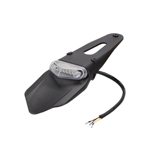 Garde boue moto universel en plastique noir haute résistance avec feu arrière à LED intégré