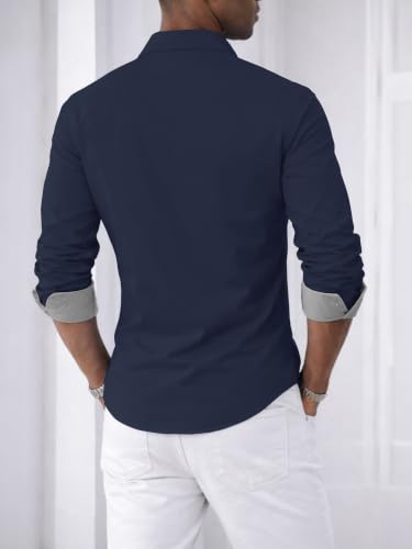Image of Noble Monk Men's Full Sleeve Shirt | Casual Shirt for Men | Stylish Cotton Blend | Comfortable Everyday Wear | Button Down Clothing | Travel & Outdoor Apparel