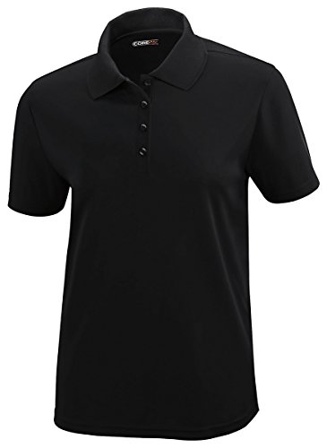 Core 365 Pinnacle Ladies Performance Short Sleeve Polo Shirt. 78181 - Large - Black