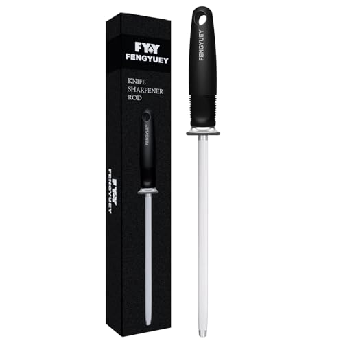 FENGYUEY Wetzstahl für Messer [Original] - Profi Messerschärfer Stab aus Karbonstahl | Messerschaerfer Messerschleifer | Ergonomisch Soft-Touch...
