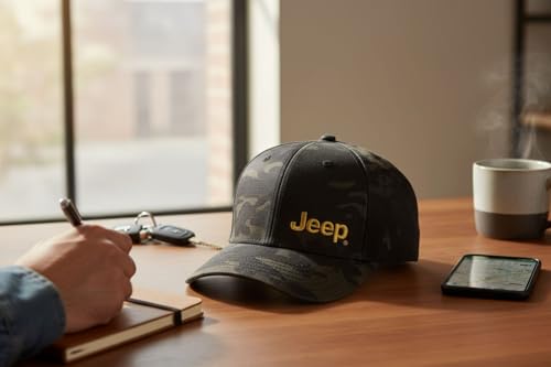 Jeep Officially Licensed Black Camo Hat | Structured Snapback Cap for Men | Ripstop Fabric - Image 5
