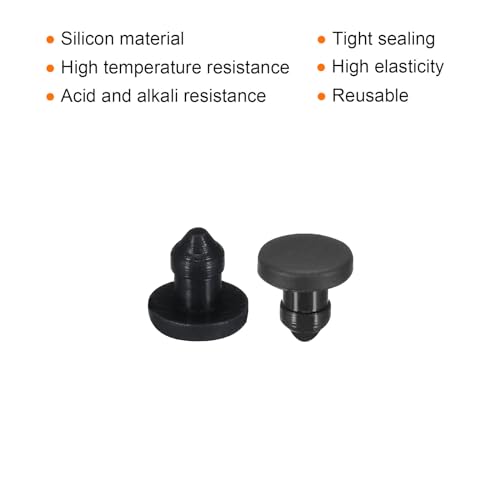 Image of MECCANIXITY Silicone Snap in Locking Hole Plugs Rubber Panel Seal Cover Flush Type Panel Round for Kitchen Rubber Bulkheads Waterproof Sealing Plugs 4mm /0.16 Inch Diameter Black,Pack of 20