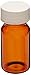 JG Finneran 9A-084-3 Amber Borosilicate Glass Certified VOA Vial with White Polypropylene Solid Top Closure and 0.100