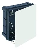 Caja empotrar de registro. Wolfpack 19030705 Caja de empotrar Registro con Tapa, 100 x 100 x 45 mm, Gancho metálico