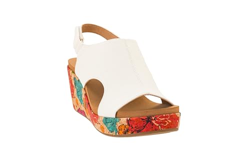 Image of Corkys Footwear Womens Carley Wedges, Featuring Corkys EVA Foam Cushioned Insoles, A 2.5 Inch Heel, Lightweight For All Day Wear, And Hook And Loop Closure