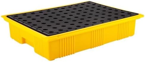 Drum Spill Containment Pallet, Modular Stackable Leak Proof Tray for Oil Tank Storage and Spill Prevention,