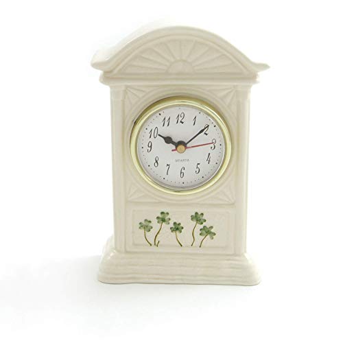 Parian China Carriage Clock with Shamrocks