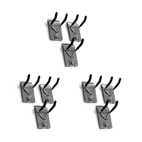 PROSLAT 13311K Double 4-Inch Locking Hooks Designed PVC Slatwall, 9-Pack