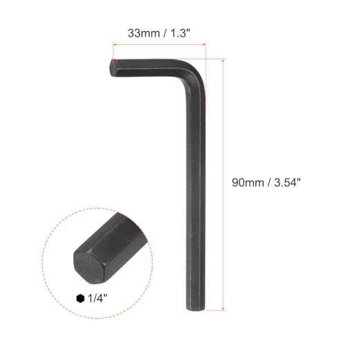 Image of HARFINGTON 20pcs Hex Key Wrench 1 /4 inch L-Shape Hexagon SAE Wrenches Chrome Vanadium Steel Repairing Tool for Home Repair, Black