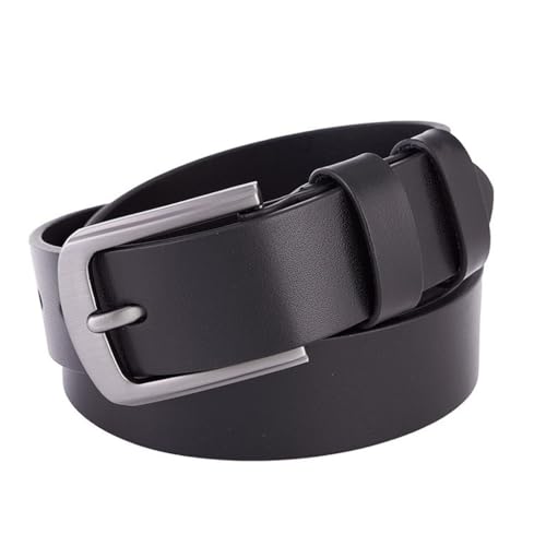 Men's Leather Belt Cowhide Material Business Casual Retro Fashion Jeans Pin Buckle Belt 3.3cm Narrow Version, Gift