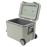 Nevera grande de 45 l con ruedas portátil pasiva nevera sin electricidad (verde)