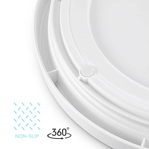 Pretireno Lazy Susan Turntable 2 Pack , Non-Skid Lazy Susan Organizer 10 Inch For Cabinet, Pantry, Kitchen, Countertop, Vanity Display Stand White/Gray #TOP5