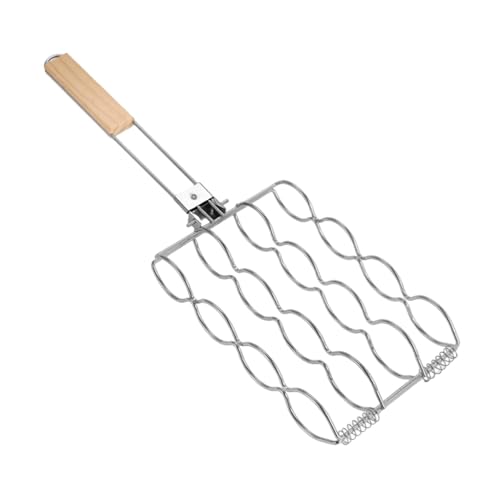 Rurunklee Panier de barbecue – Panier de barbecue d'extérieur avec poignées pliantes, support multifonction pour pied de dinde, panier de gril pour légumes, côtelettes, fruits de mer