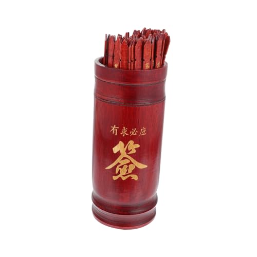 ibasenice 1 Set Buddhist Divination Game Sticks Divination Game Props Chinese-Style Bucket for Chinese Fortune Telling English