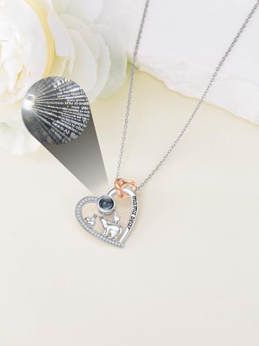 Mom Jewelry Gifts 925 Sterling Silver Mama Bear/Dinosaur/Cat/Bird/Chicken Necklace with 1 2 3 4 5 Cubs for Women Mother Wife Grandma4