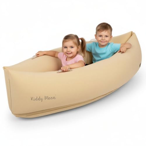 KiddyMoon Gonflable Fauteuil Sensoriel Enfant avec Poignées Et Pompe, Beige,L