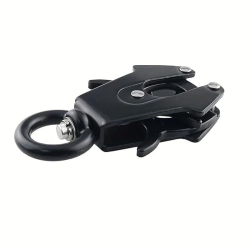 Karabiner Hundeleine, Hundhalsband Schnellverschluss, Karabinerhaken, Frosch Clip, Schnellverschluss Schnalle, Verschluss Schwarz (2cm, Rundes Ende)