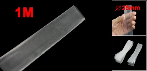 Miniatura 2 de uxcell Ancho plano 1.614 in tasa 21 Dia 0.984 in Tubo termorretráctil de poliolefina transparente 1M 3.3Ft