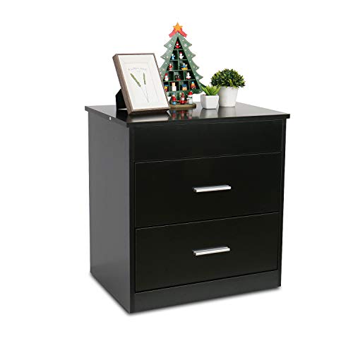 Artethys 2 In 1 Upgrade Nightstand With Lift Top And End Table, Height Adjustable Bedside Table Computer Table Laptop Desk With Hidden Storage Compartment And 2 Drawers, Black #TOP1