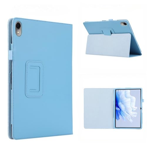 Image of ZIYVXQJK Case for Huawei Mediapad M6 10.8 2019,Brief Solid Color Four Corners Protective Cover,Flip Slim Lightweight Flip PU Leather Tablet Cover (Light Blue)