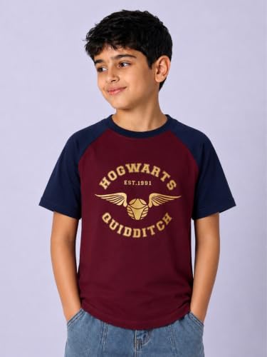 Image of Nap Chief Kids Official Harry Potter Printed Cotton T-Shirt | Casual Wear Tee for Boys & Girls