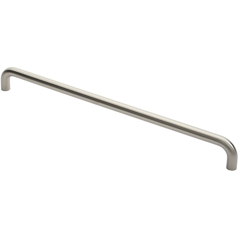 Loops Satin Stainless Steel Round D Bar Pull Handle - 22Mm Dia - 600Mm Fixing Centres - | Tubular Design Pull Handle - Suitable For Lightweight Internal Doors - Cabinet, Wardrobe, Cupboard Door Handle