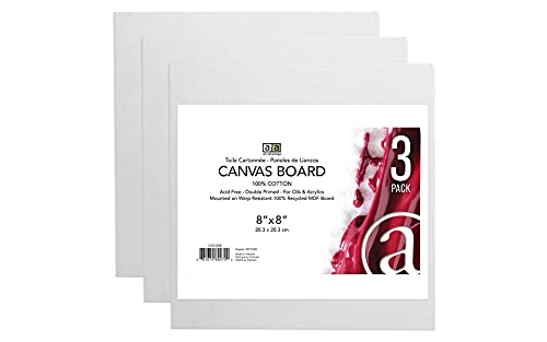 Art Advantage Canvas Board Recycled MDF 8x8 3pc
