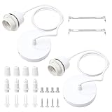 Lot de 2 suspensions de lampe E27 blanches – Câble de lampe 100 cm avec...