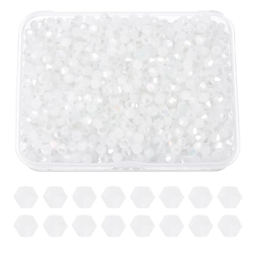 PATIKIL 1000 perles cristal bicône 3mm facettées blanc pur AB