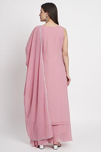 Women's Georgette Chikankari Embroidery Kurta set with Dupatta3