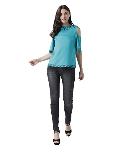 Image of MsFQ Women's Plain Regular fit Top (FTSF401796-Teal-M Teal M)