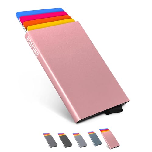 Empire Card Holder for Men and Women RFID/NFC Blocking Credit Card Wallet Small Slim Minimalist Sparkle Pink Card Wallet