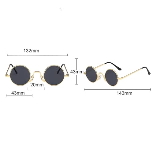 Lunettes de soleil rondes rétro en métal noir pour vos terrasses et festivals d'été