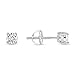 925 Sterling Silver Round Solitaire Cz Screw Back Stud Earrings Rhodium Plated (4mm Screwback Stud)