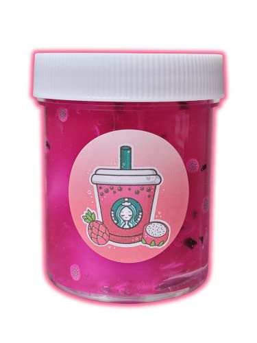Dragon Fruit Drink Handmade Scented Clear Slime 4oz - Hoshimi Slimes