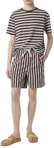 Scotch & Soda Striped Relaxed-Fit T-Shirt, Camiseta Hombre, Cold Brew/Sky Blue Stripe, XL