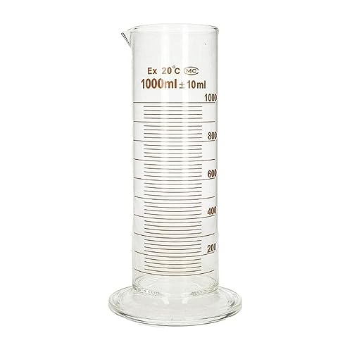 King Mariot Medical Equipments Graduated Cylinder With Spout Heavy Duty 1000ml Measuring Capacity Glassware For Labware Biology Chemistry Laboratory Industrial Culture